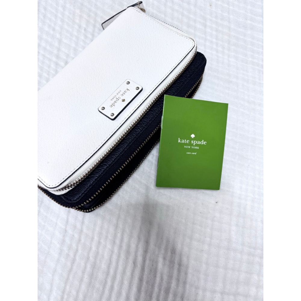 Women's Kate Spade Wallet One Size White Black Gold accents - Picture 5 of 13